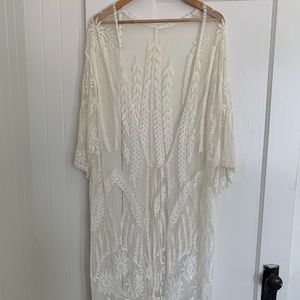 White Lace Cover Up
